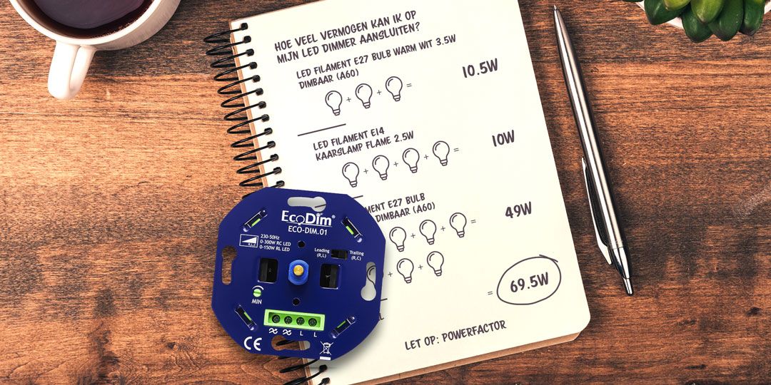 Hoeveel vermogen kan ik op mijn led dimmer aansluiten