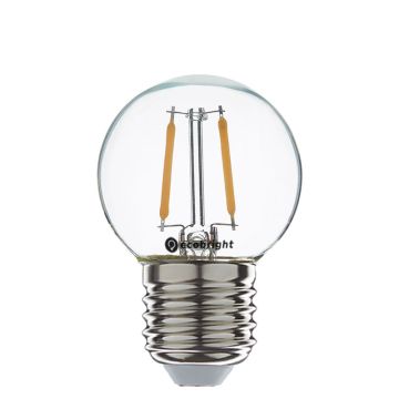 Led lamp E27 niet dimbaar 1 watt 100 lumen 2700 kelvin extra warm wit | Filament kogel