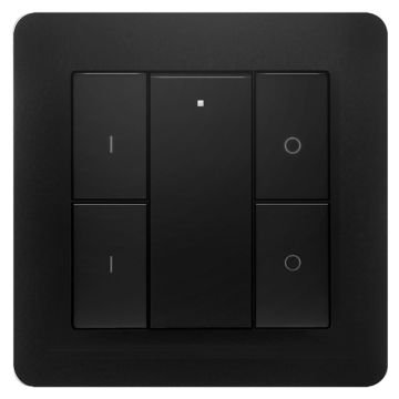 Zigbee wandschakelaar draadloos zwart 2 zones
