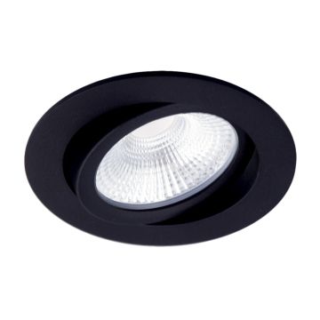 Led inbouwspot dimbaar 5 watt 650 lumen 2700 kelvin extra warm licht | Mat zwart