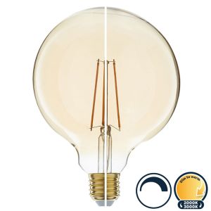 Led filament E27 Globe dim to warm 6W (G125)