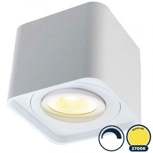 Led opbouwspot 2700K/warm wit, vierkant, 100x100x85mm, wit