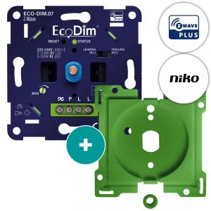 Z-Wave led dimmer voor Niko draaiknop | ECO-DIM.07 Z-Wave + Niko adapterset