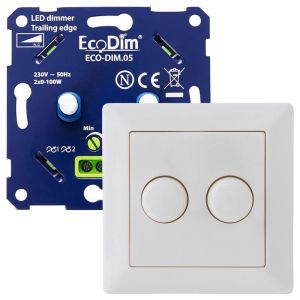 Merten duo dimmer wit | ECO-DIM.05 + Merten Schneider afdekplaat wit