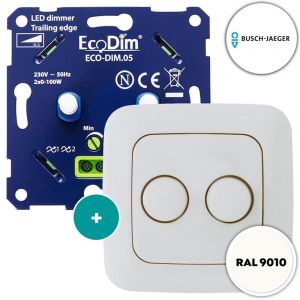 Busch-Jaeger duo dimmer wit | ECO-DIM.05 + Busch-Jaeger Reflex SI afdekplaat wit