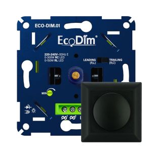 Led dimmer inbouw 0 - 300 watt ECO-DIM.01 inclusief dimmerknop zwart