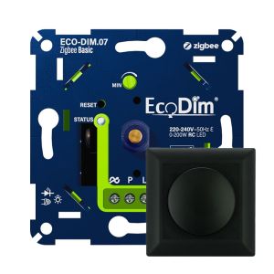 Led dimmer inbouw 0 - 200 watt ECO-DIM.07 Zigbee Basic inclusief dimmerknop zwart