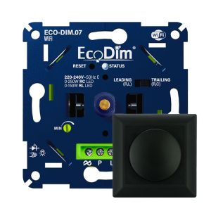 Led dimmer inbouw 0 - 250 watt ECO-DIM.07 WiFi inclusief dimmerknop zwart