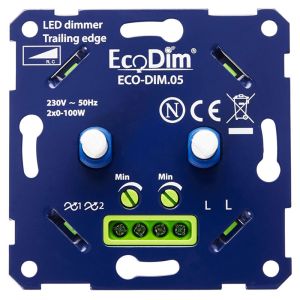 Duo led dimmer inbouw 2x 0-100W | ECO-DIM.05