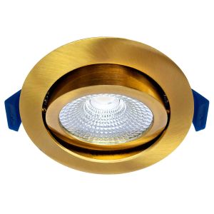 Dimbare led inbouwspot goud/messing, 2700K/3000K/DTW, kleine inbouwdiepte, IP54
