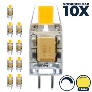 Voordeelpak 10x G4 led lamp 1W 2700K | 12V