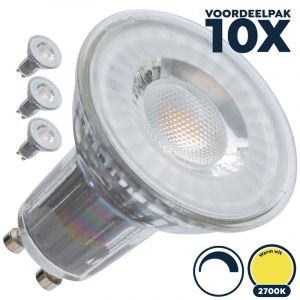 Voordeelpak 10x GU10 led spot dimbaar 2700K/warm wit 5W - Basic