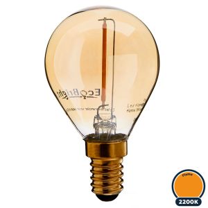 Led filament E14 kogellamp flame 1W (G45)