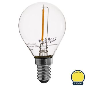 Led filament E14 kogellamp warm wit 1W (G45)