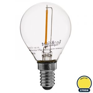 Led filament E14 kogellamp warm wit 1W (G45)