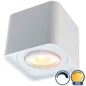 Led opbouwspot dim to warm, vierkant, 100x100x85mm, wit