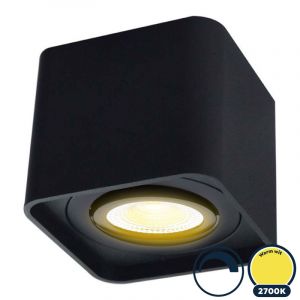 Led opbouwspot 2700K/warm wit, vierkant, 100x100x85mm, zwart