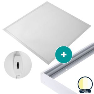 Voordeelpak 12x Led paneel 60x60 opbouw 3 kleuren 3000K/4000K/6000K Pro