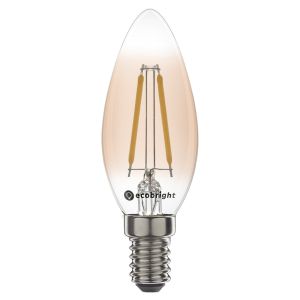 Led lamp E14 wel dimbaar 2.5 watt 2200 kelvin filament kaars 10 stuks