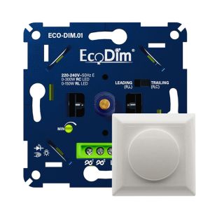 Led dimmer inbouw 0 - 300 watt ECO-DIM.01 inclusief dimmerknop wit