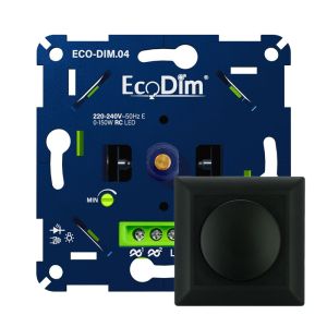 Led dimmer inbouw 0 - 150 watt ECO-DIM.04 inclusief dimmerknop zwart