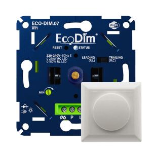 Led dimmer inbouw 0 - 250 watt ECO-DIM.07 WiFi inclusief dimmerknop wit