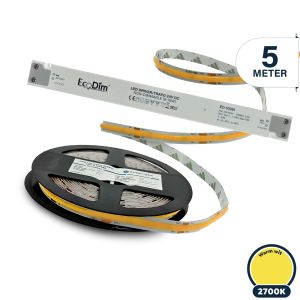 Led strip 5 meter warm wit, COB | Led strip incl. voeding